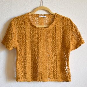 Zara Trafaluc Womens Textured Lace Top